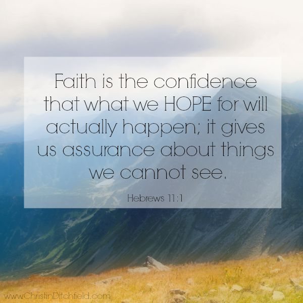 Hebrews 11:1 Hope Scripture Graphic