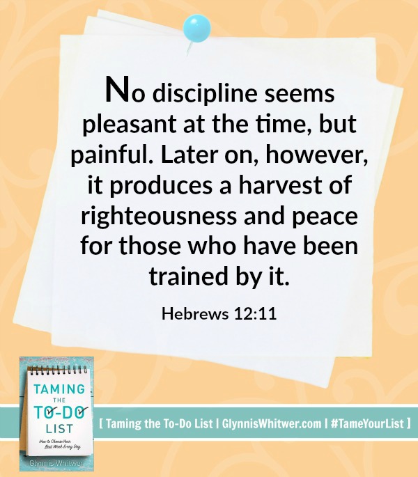 “No discipline seems pleasant at the time, but painful. Later on, however, it produces a harvest of righteousness and peace for those who have been trained by it” (Hebrews 12: 11).