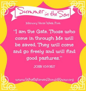 Summer in the Son Memory Verse, Week Five: John 10:3