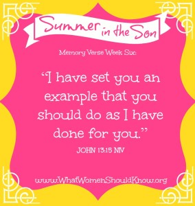 Summer in the Son, Memory Verse Week Six: John 13:15