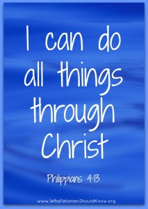 I can do all things through Christ