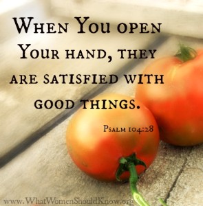 When You open Your hand... Psalm 104:28