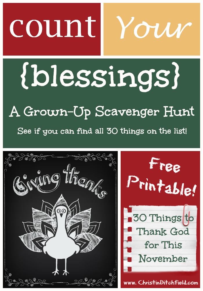 Count Your Blessings: A Grown-Up Scavenger Hunt